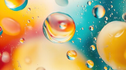 Poster - Swirling patterns of oil and water create a mesmerizing display of color and texture in a dynamic abstract composition