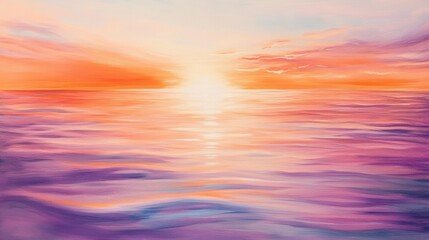 Poster - Sunset sky colors reflected on tranquil water with gentle ripples at dusk