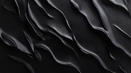 Aufkleber - abstract black wave patterns resembling fluid motion and texture, creating a dynamic and elegant vis