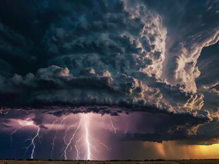 Wall Mural - storm over the lake