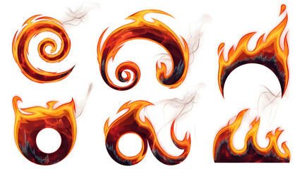 fire flames isolated on white  background