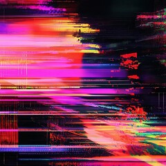 Poster - Screen damage, Glitch Texture, Fragment data interface,  error dynamic pixel pattern, vibrant abstract digital art piece showcasing dynamic color flows and patterns, perfect for creative projects.