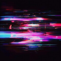 Poster - Screen damage, Glitch Texture, Fragment data interface, error dynamic pixel, Dynamic abstract art featuring vibrant colors and motion blur, perfect for modern design projects and backgrounds.