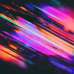 Poster - Screen damage, Glitch Texture, Fragment data interface, digital art with Neon Colors, abstract background featuring dynamic streaks of color, for modern digital designs and presentations.