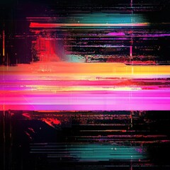 Poster - Screen damage, Glitch Texture, Fragment data interface, blur error dynamic pixel pattern, modern art with Neon Colors,patterns with colorful streaks, showcasing digital art and modern design 