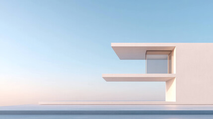 Aufkleber - Minimalist mid century modern architecture with clean lines and natural light