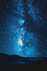 Wall Mural - starry landscape. alpine abyss: abstract astral astronomy over lake tahoe