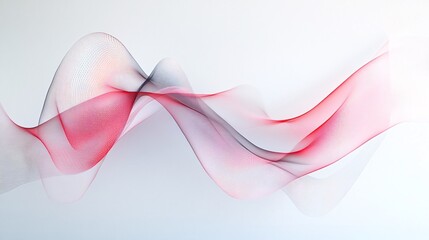 Aufkleber - Abstract wave design featuring soft red and black hues on a light background, creating a serene atmosphere.