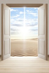 Canvas Print - Open door revealing desert landscape.