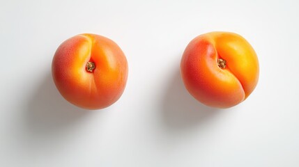 Poster - Ripe apricots showcasing vibrant colors isolated on a minimalist white background for fresh produce and culinary presentations