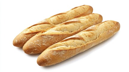 Poster - Artisan Bread Baguettes Freshly Baked Top View Rustic Food Photography