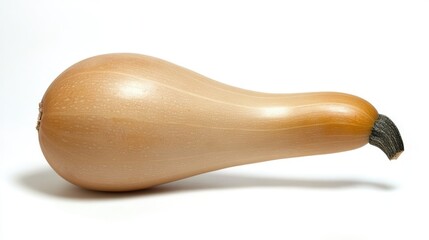 Poster - Butternut squash on a white background showcasing its smooth skin and distinctive shape ideal for culinary and health-related projects