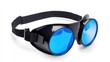 © -Quantum Pixels- - Welding goggles with blue lenses and adjustable strap isolated on white background for safety equipment display