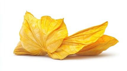 Aufkleber - vibrant yellow decorative flower isolated on white background showcasing unique petal texture and elegant shape for design use