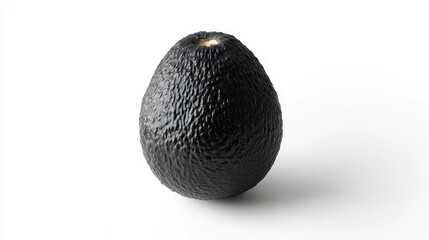 Aufkleber - Ripe black avocado on a clean white background showcasing its textured skin and natural shape for food photography and culinary use