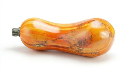 Poster - Fresh butternut squash with vibrant orange skin isolated on a clean white background for culinary and agricultural use.