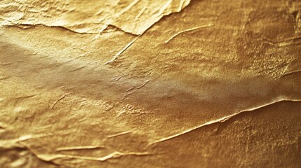 Poster - Elegant gold fabric texture with creases and subtle shadow for luxurious backgrounds and designs.