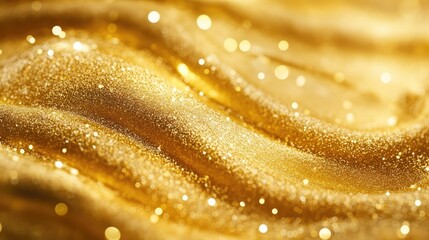 Poster - golden shimmering abstract background with bokeh effect and flowing textures for stylish designs and luxurious themes