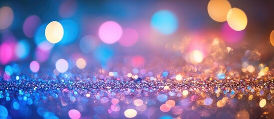 Poster - Glittering water surface with colorful bokeh background enhancing nature's beauty in a serene travel experience.