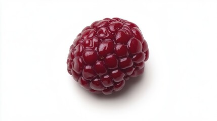 Poster - Juicy red raspberry isolated on white background perfect for food photography and healthy lifestyle concepts