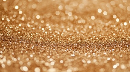 Poster - Golden shimmering bokeh lights background for festive occasions blurred glitter texture for elegant design and artistic projects