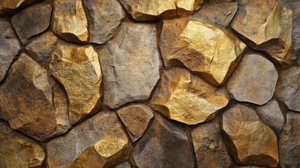 Poster - Golden textured stone background with a natural rugged appearance ideal for design projects and artistic applications.