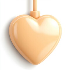 Wall Mural - Peach-colored heart-shaped ornament hanging.