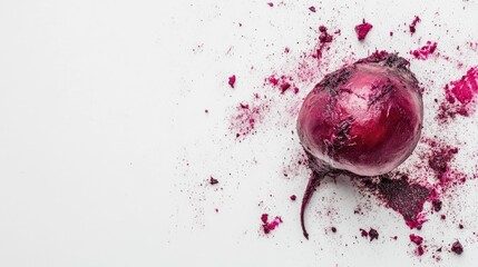 Aufkleber - Freshly harvested beetroot on a white background showcasing the vibrant color and texture suitable for dietary or vegetarian food concepts