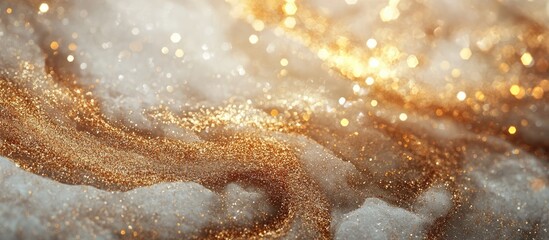 Poster - Glittering golden texture with shimmering stars on a festive abstract background for celebration and decorative themes