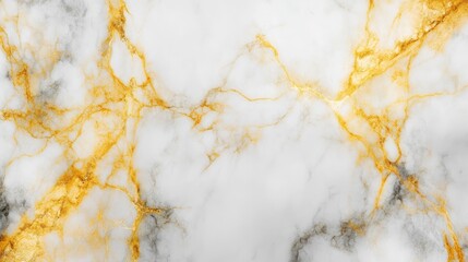Poster - Gold and white natural marble texture with dark gray veins creating an elegant and luxurious background design