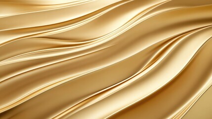 Poster - Elegant Gold Satin Fabric with Smooth Waves and Soft Light Reflections Textured Background for Luxury and Opulence Themes