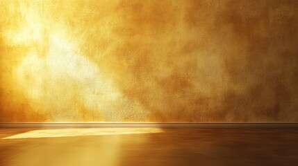Poster - Elegant textured gold wall with warm lighting ideal for backgrounds, presentations, or creative projects showcasing luxury and sophistication.