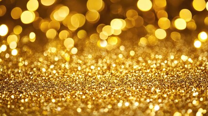 Poster - Glittering Golden Background with Shimmering Bokeh and Sparkling Texture for Elegant Designs and Celebratory Themes