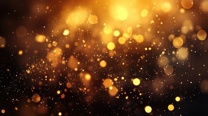 Poster - Elegant golden bokeh abstract background with shimmering lights for festive and celebratory designs and projects