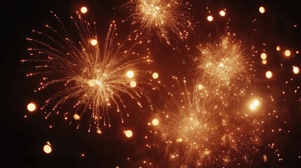 Poster - Glamorous golden fireworks burst creating a luxurious holiday ambiance with sparkling lights and glittering textures for festive celebrations