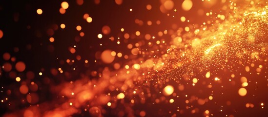 Poster - Vibrant orange and gold fireworks display with dark background highlighting intricate burst details perfect for festive celebrations and promotions