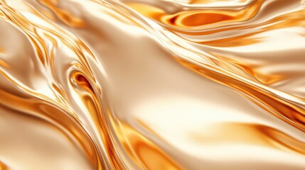 Poster - Luxurious flowing gold foil texture with smooth metallic sheen for elegant design backgrounds