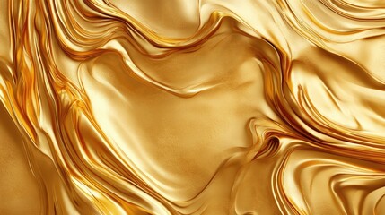 Poster - luxurious golden abstract texture with soft flowing curves and shine ideal for elegant backgrounds and artistic designs