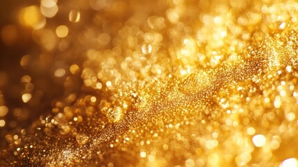 Poster - Golden abstract bokeh background with shimmering lights for elegant card design or stylish wallpaper use