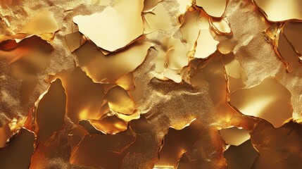 Poster - Textured gold background with abstract gradients and shadow effects showcasing elegant metallic layers for design and creative projects