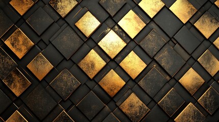Poster - Luxurious gold abstract texture with geometric design for elegant backgrounds and high-end branding elements