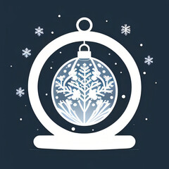 Wall Mural - Blue Snowflake Christmas Ball Decoration