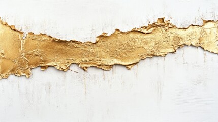  - gold foil texture with a distressed finish on a clean white wall background creating a striking visu