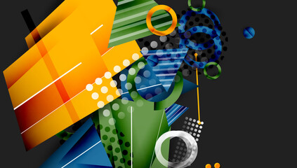 Poster - Creative triangles and circles composition