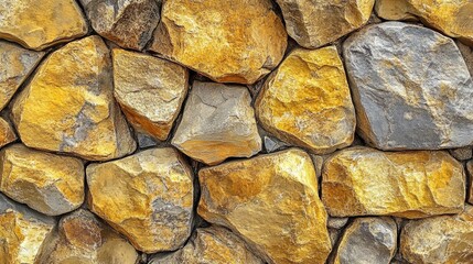 Poster - Golden rock texture background ideal for design projects and natural stone themes showcasing warmth and rich patterns.