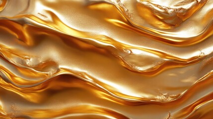 Poster - Rich golden texture with smooth fluidity and a blurred background effect ideal for luxury and elegant design themes.