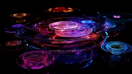 Poster - futuristic technology background cyber tech wallpaper 