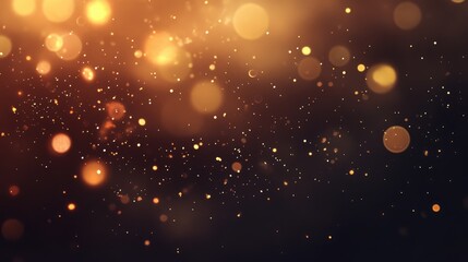 Poster - Golden shimmer bokeh background with soft focus creating a festive and elegant texture ideal for holiday greetings or luxury themes