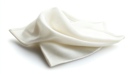 Poster - Elegant white handkerchief draped softly on a clean background for fashion or textile concepts in advertising and design.