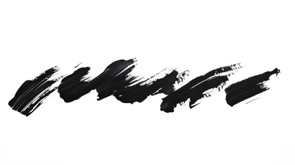 Leinwandbilder - Black ink brush strokes on white background for artistic and design purposes